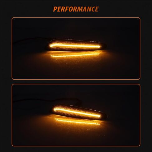 ADIIL For 2003-2006 Mercedes W211 E-Class Smoked Lens Amber LED Front Bumper Side Marker Lights in Kuwait