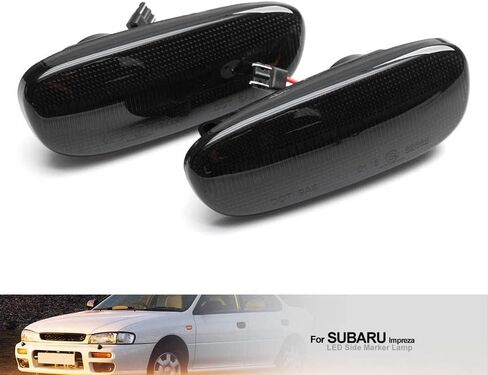 NJSBYL Impreza LED Side Marker Lamps for Subaru Impreza L LS Outback RS 1993 1994 1995 1996 1997 1998 1999 2000 2001 Driver/Passenger Side Fender Smoked Lens Dynamic Amber LED Turn Singal Lights Kits in Kuwait