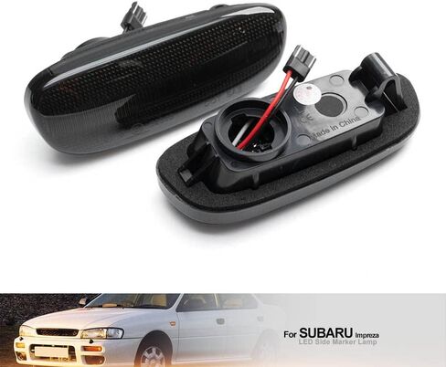 NJSBYL Impreza LED Side Marker Lamps for Subaru Impreza L LS Outback RS 1993 1994 1995 1996 1997 1998 1999 2000 2001 Driver/Passenger Side Fender Smoked Lens Dynamic Amber LED Turn Singal Lights Kits in Kuwait