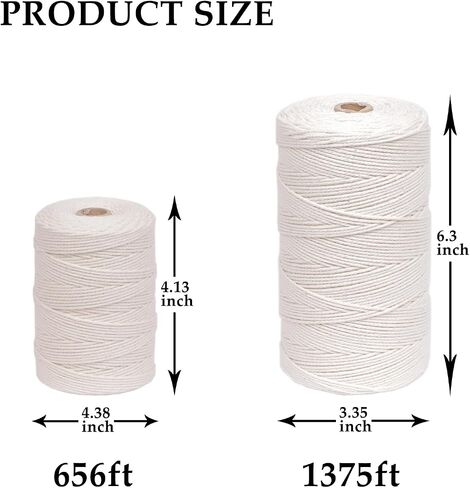 328ft Butchers Cotton Twine String 2mm Cooking Twine Food Safe for Bakers, Meat and Roasting, Gift Wrapping, Crafting & Knitting in Kuwait