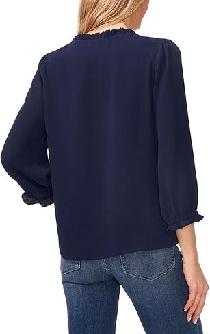 CeCe Women's 3/4 Sleeve Ruffled V-Neck Blouse in Saudi Arabia