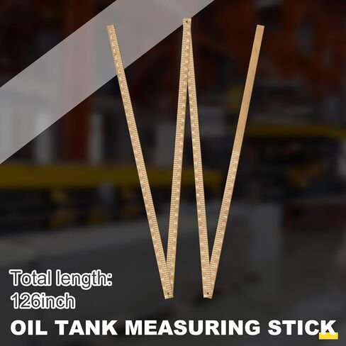 1 قطعة عصا قياس خزان الزيت 4 أضعاف إلى 126 بوصة عصا قياس خزان الوقود الخشبية القابلة للطي مسطرة قياس الخزان العميق، لون الخشب in Kuwait