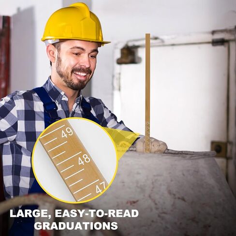 1 قطعة عصا قياس خزان الزيت 4 أضعاف إلى 126 بوصة عصا قياس خزان الوقود الخشبية القابلة للطي مسطرة قياس الخزان العميق، لون الخشب in Kuwait