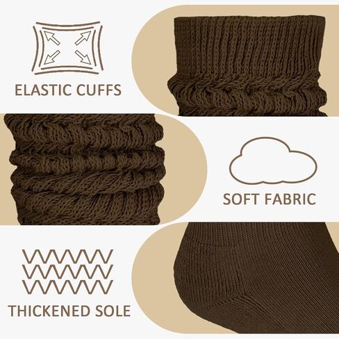 8 Pairs Women Slouch Socks Soft Extra Long Boot Sock Thick Cotton Knee High Scrunch Socks for Women in Saudi Arabia