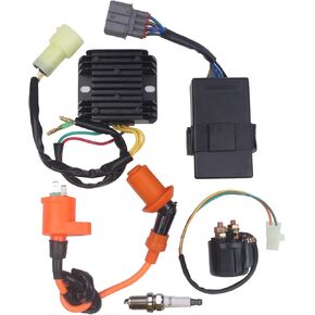 New CDI Voltage Regulator Rectifier Relay Ignition Coil Spark Plug Compatible With Honda FourTrax 300 TRX300 TRX300FW 2x4 1998-2000 Replace 30410-HM5-A11