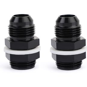 YSIL 10AN Male Bulkhead Fuel Cell Aluminum Hose Fitting Adapter 10AN Locking with 2 washers(pack of 2)