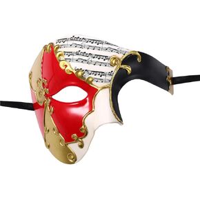 Cupimatch Masquerade Masks for Men: Phantom of The Opera Half Face Mask Venetian Phantom Mask for Halloween Costume Party - Festive Party Dress Up