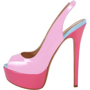 Open Peep Toe Platform High Stiletto Heels Slingback Sandals