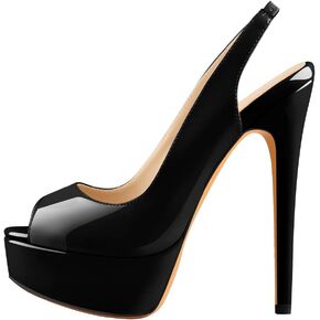 Open Peep Toe Platform High Stiletto Heels Slingback Sandals