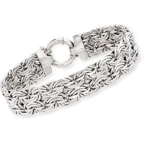 Ross-Simons Sterling Silver Wide Byzantine Bracelet. 8 inches