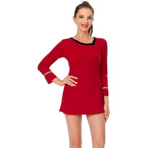 Adult Shirt Dress Women Long-sleeve Uniform Bodycon Top Classic Cosplay Costume Movie Work Clothes Outfit