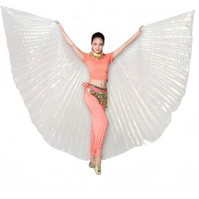 Lauthen.S Belly Dance Isis Wings with Sticks Women Halloween Costume Carnival Cape Outfit