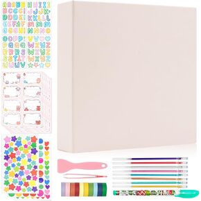 Photo Album Self Adhesive, 2x3 3x5 4x6 inch DIY Scrapbook with 25 Blank Pages, Gifts for Mom, Family Baby and Wedding (Purple)