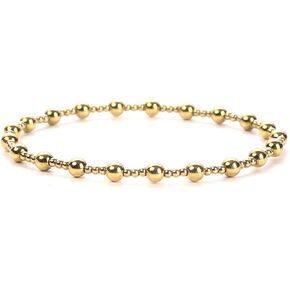 Jude Jewelers Stainless Steel Beaded Chain Style Wedding Party School Strand Bracelet