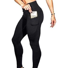 Soft and Comfortable Leggings for Women with Pockets-High Waisted Tummy Control No See Through Workout Yoga Pants