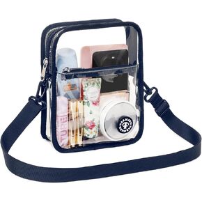 Clear Bag Purse Crossbody Transparent Bag with Sturdy Plastic Buckle for Stadium Events Concerts