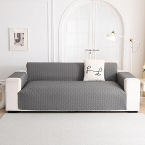Couch Sofa Cover Washable,Slipcover with Elastic Straps,Furniture Protector for Dogs,Children,Pets,Waterproof Nonslip Couch Cover for 3 Cushion Couch(Sofa,Grey)