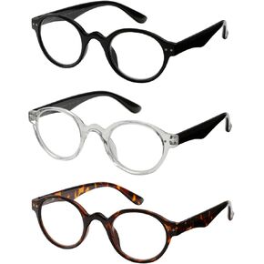 Success Eyewear Reading Glasses 3 Pair Spring Hinge Professor Readers for Men and Women Fashion Glasses for Reading