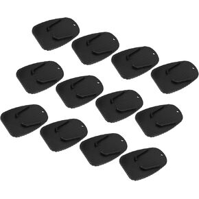Motoforti Universal Motorcycle Kickstand Pad, PP Plastic, Black, 12 Pc