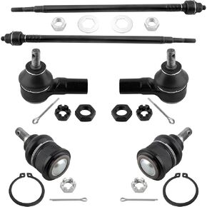 K90332 ES3581 EV469 Front Inner & Outer Tie Rod Ends Lower Ball Joints for Acura El 2001 2002 2003 2004 2005 Honda Civic 2001-2005, Pakc of 6