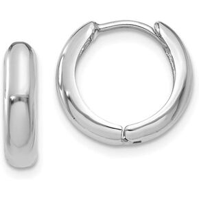 14K Gold Huggie Hoop Earrings, 3mm Tube