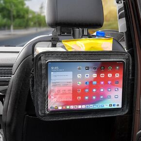 Car Seat Back Organizer + iPad And Tablet Holder, Vehicle Front Seat, Personal Travel Storage Bag For Adults & Kids Car Accessories Interior & Travel Essentials(Grey)