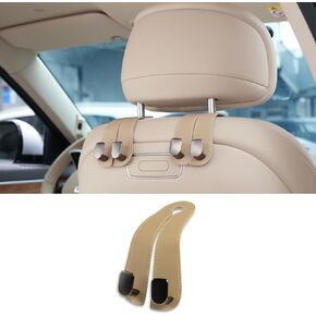 Car Purse Holder, Double Hooks Leather Car Headrest Hook for Purse & Bags, Multifunitonal Car Seat Hook, Car Organization Accessories (Black, 1PC)