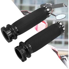 HDBUBALUS 1" Motorcycle Handlebar CNC Hand Grips Cable Throttle Fit for Harley Touring Road King Street Glide Electra Glide Road Glide Sportster XL 883 XR Dyna Street Bob Softail Fat Boy