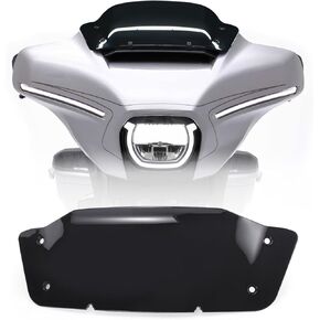 7" Wave Windshield Windscreen Wind Splitter fits for Harley Touring Street Glide FLHX 2023-2024, CVO Street Glide FLHXSE 2023-2024 (Black)