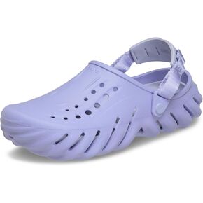 Crocs Unisex-Adult Echo Clog, Black/Reflective, 18 Women/16 Men