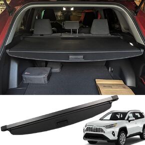 Marretoo Cargo Cover for Toyota Rav4 2013 2014 2015 2016 2017 2018 لملحقات Toyota Rav4 أسود قابل للسحب على طراز المصنع غطاء صندوق السيارة SUV غطاء أمان البضائع غطاء صندوق السيارة