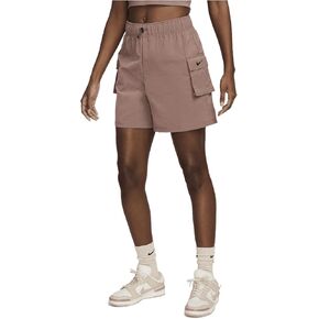 Nike Sportswear Essential Women's Woven High-Rise Shorts (Smokey Mauve/Black, DM6247-208)