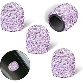 WINKA 4 Pcs Tire Stem Valve Caps Rhinestone Waterproof and Dustproof Universal Fit Wheel Valve Covers Blue