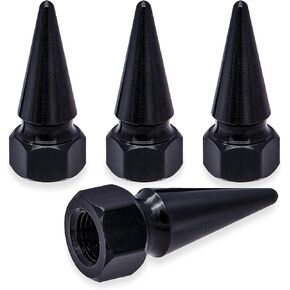 5PCS N2 Tire Valve Stem Caps, with Plastic Liner,with N2 Nitrogen Logo Anodized Alloy Universal Tire Valve Stem Covers for Cars, SUV, Trucks, Bikes, Motorcycles, Bicycles(Black)