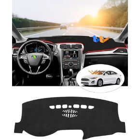 غطاء لوحة القيادة Cartist يناسب ملحقات Ford Fusion 2013-2020 غطاء لوحة القيادة حصيرة عدم الانزلاق وسادة السجاد المضادة للوهج (مادة جلد الغزال المطورة) in Kuwait