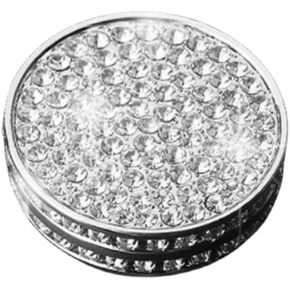 Car Interior Trim Bling Accessories Compatible with Audi A3 A4 A5 Q3 Q5 Q7 2013-2022 Car Modification Accessories Women Rhinestone Crystal Decals Accessories (Silver, Volume knob Cover 1pc)