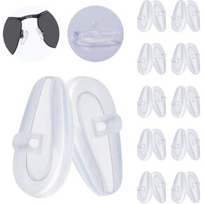 10 Pairs Replacement Silicone Rubber Nose Pieces Compatible with Oakley Tincup/Tincup Carbon/Tincup 0.5 Ti/Conductor 6/Conductor 8/Deadbolt/Savitar Sunglass,Clear