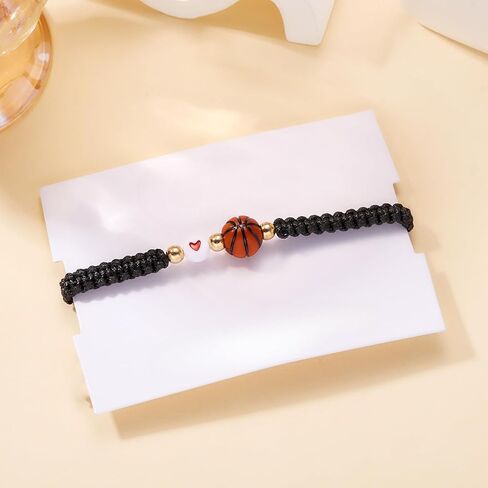 Azusa Sun Ball Charm Bracelet Heart Bead Adjustable Braided Bracelet Sport Theme Birthday Party Jewelry Gifts for Women Men Fan in Kuwait