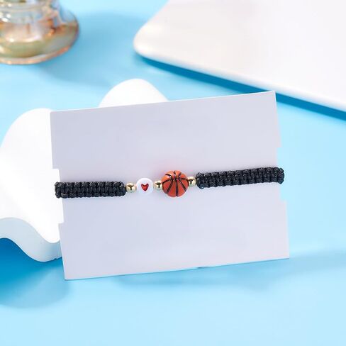 Azusa Sun Ball Charm Bracelet Heart Bead Adjustable Braided Bracelet Sport Theme Birthday Party Jewelry Gifts for Women Men Fan in Kuwait