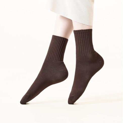 VWU Women Crew Socks Cotton Dress Socks Ankle Neutral Casual Daily Wear Gilr Lady Solid Color Quarter Socks SIze 5-9/9-12 in Saudi Arabia