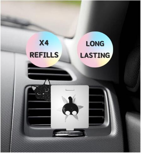 Car Air Freshener – Cute Design Car fragance, Organic Natural Essential Oil Aroma Beads, Non-Toxic car air freshener, Long-Lasting car air freshener, Mild Scent car air freshener, Kitty in Saudi Arabia
