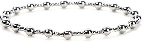 Jude Jewelers Stainless Steel Beaded Chain Style Wedding Party School Strand Bracelet in Kuwait