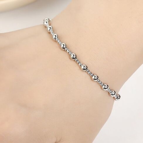 Jude Jewelers Stainless Steel Beaded Chain Style Wedding Party School Strand Bracelet in Kuwait