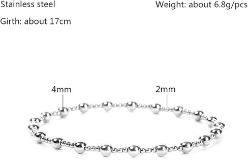 Jude Jewelers Stainless Steel Beaded Chain Style Wedding Party School Strand Bracelet in Kuwait