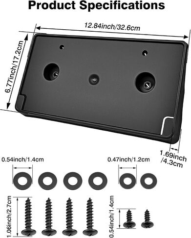Front License Plate Bracket Holder Compatible w/ 2019-2024 Dodge Ram 1500 Bumper(Except Rebal, TRX, Classic), Black No Drill License Plate Mounting kit Replace 68274215AE CH1068151 in Kuwait