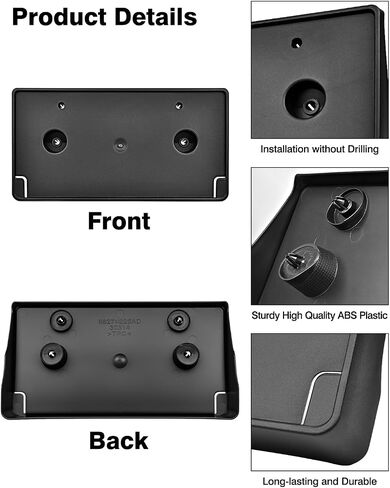 Front License Plate Bracket Holder Compatible w/ 2019-2024 Dodge Ram 1500 Bumper(Except Rebal, TRX, Classic), Black No Drill License Plate Mounting kit Replace 68274215AE CH1068151 in Kuwait
