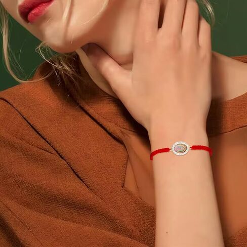 6Pcs/12Pcs Rhinestone Virgen de Guadalupe Bracelet Handmade Adjustable Red Rope Religion Protection Bracelet for Women Friendship Prayer Bracelet in Saudi Arabia