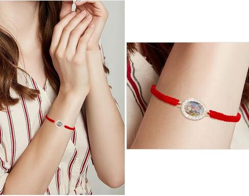 6Pcs/12Pcs Rhinestone Virgen de Guadalupe Bracelet Handmade Adjustable Red Rope Religion Protection Bracelet for Women Friendship Prayer Bracelet in Saudi Arabia