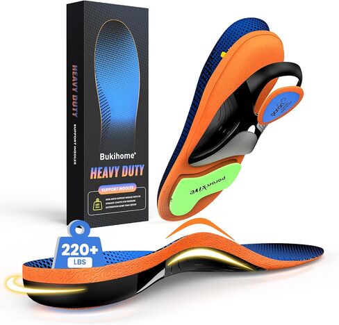 Bukihome Work Boot Insoles & Inserts - High Arch Support Insoles for Standing All Day- Heel Cups & Shoe Inserts for Plantar Fasciitis, Flat Feet, Achilles Tendonitis, Heel Pain in Saudi Arabia