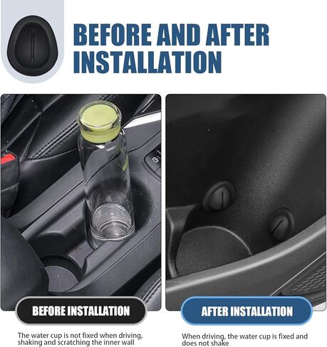 6 PCS Car Cup Position Limiter, Soft Anti-slip Silicone Design, Tool-less Installation, Universal Shockproof Portable Automotive Cup Holder Accessory for Truck SUV Car (Black) in Saudi Arabia